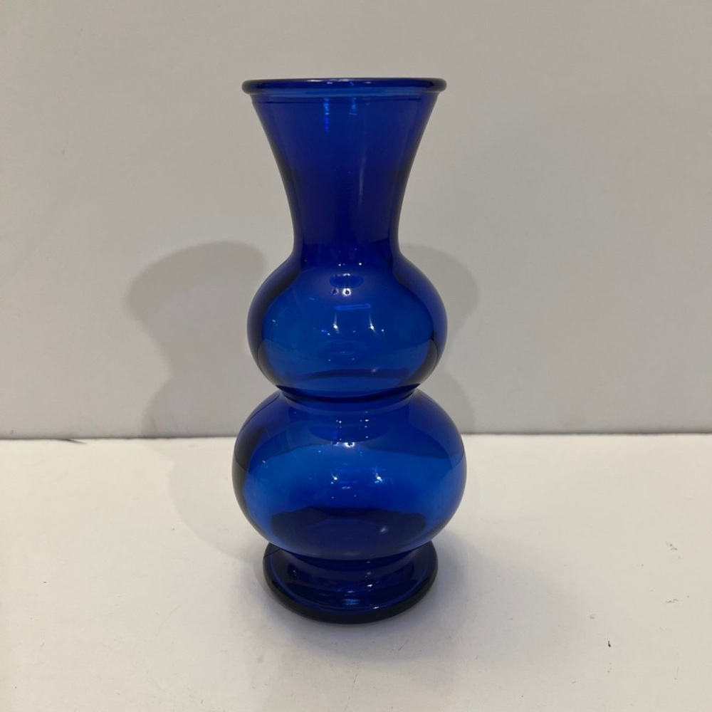 Cobalt Blue Fluted Glass Vase